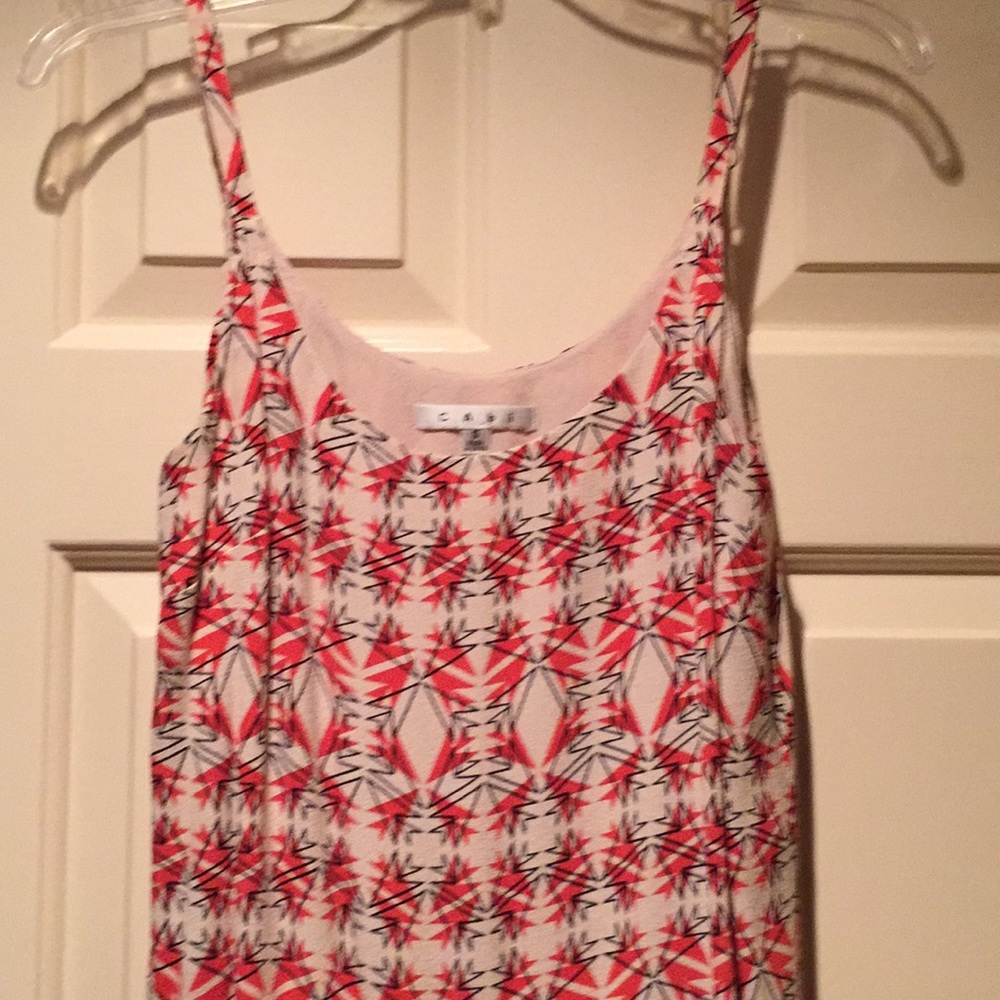 CABi Red, Blue and Beige Dress/Geometric design. S